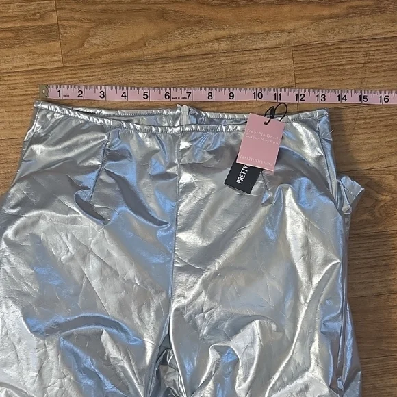 PrettyLittleThing Silver Flare Pants - Picture 7 of 9